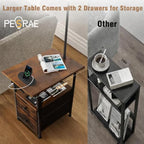 PESRAE Floor Lamp with Table & 2 Drawers, End Table with 3 Color Temperature - Image 6