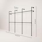 pamo Industrial Pipe Clothing Rack – Wall Mounted Black Closet System in - Image 2