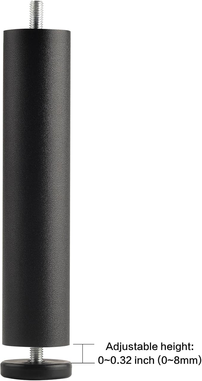 Bed Support Legs Replacement Black 8 Inch Metal Cylinder Legs - Image 3