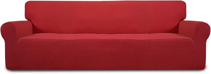 Easy-Going Stretch 4 Seater Oversized Sofa Couch Cover Christmas Red | 1-Piece by Easy-Going