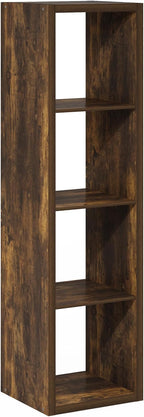 Furinno Cubicle Book Shelf, Vertical 4-Cube Bookshelf, Extra Thick Horizontally - Image 10