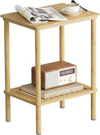 2 Tier Bamboo End Table, Narrow Side Table - Image 9