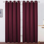 Blackout Curtains 52 x 120 Inch Long Burgundy Red Curtains Set of 2 Panels Room by Lemomo