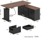 SEDETA Farmhouse L Shaped Standing Desk, 55 inch Height Adjustable Corner Desk - Image 2