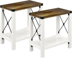 GAZHOME Farmhouse End Table for Small Spaces, Narrow Side End Table by GAZHOME