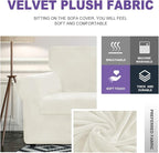 ZNSAYOTX Oversized Velvet Couch Cover 4 Piece Stretch Sofa Covers - Image 3