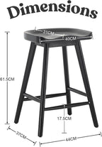 LukeAlon 24.25" Classic Counter Height Wood Barstools Set of 6 Wooden Ergonomic - Image 3