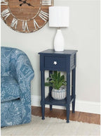 BOWERY HILL Modern Wood Accent Side Table, Starfish Knob, Coastal Style - Image 2