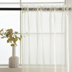 SpaceDresser Ivory Sheer Curtains 4 Panels Rod Pocket Semi-Sheer Curtain 45 - Image 5