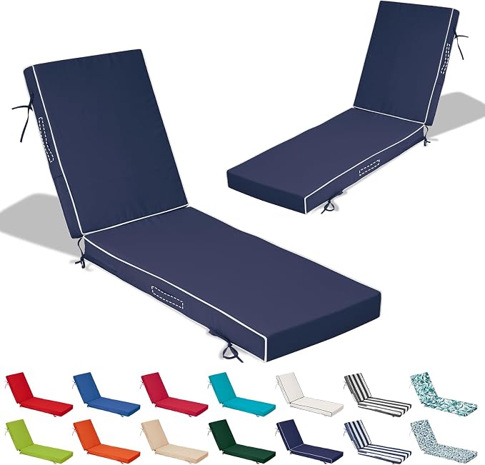80x26x4in Lounge Cushions for Outdoor Furniture, Outdoor Lounge Chair Cushions by Odsiikly