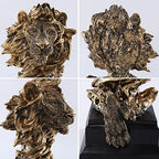 H&W Sandstone Lion Statue, The King of Beast, Collectible Figurines, Golden - Image 5