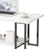 AWQM Marble Coffee Table, Faux Marble Top Rectangular Coffee Table - Image 6