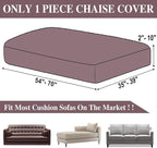 LA MEACK Couch Cushion Cover Chaise Lounge Cover Washable Separate Seat Chaise - Image 6