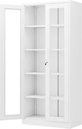 PEUKC Display Cabinet with Glass Doors, 71 Inches Metal Display Case with 4 by PEUKC