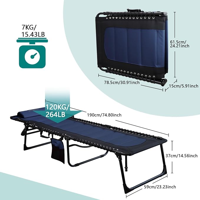Outdoor Folding Lounge Chair Padded - Image 3