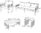 VilroCaz 5-Piece Patio Conversation Set, All Weather Sectional Sofa Set w/ 3 - Image 2