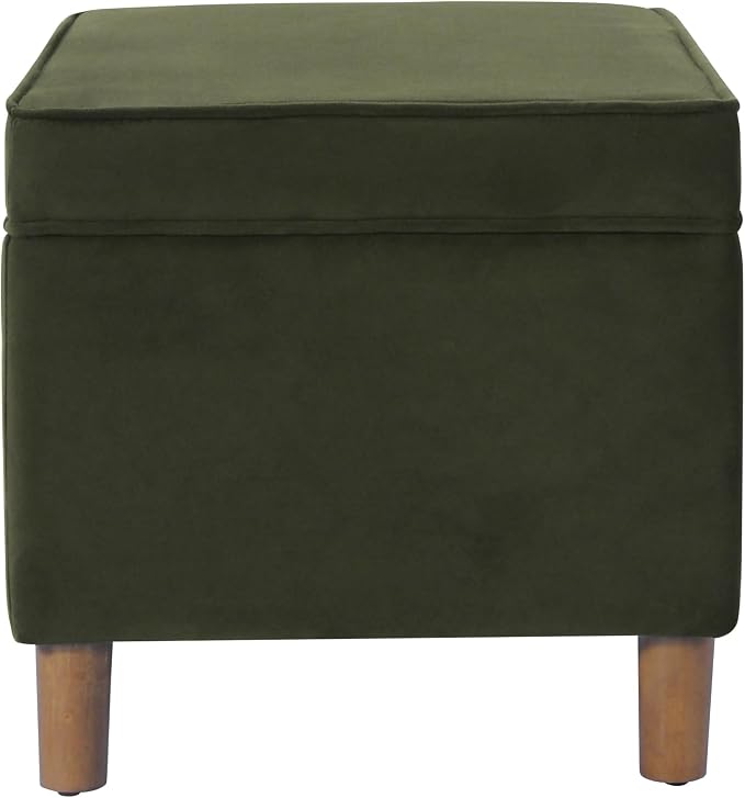 HomePop - Dinah 24" Storage Ottoman- Loden Green Velvet - Image 6
