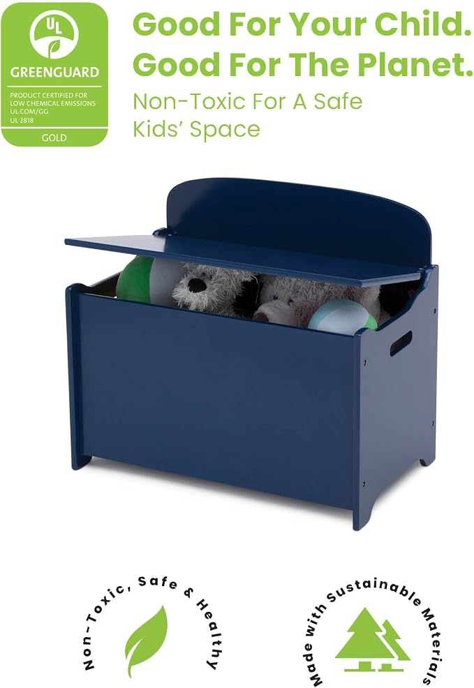 Delta Children MySize Deluxe Toy Box, Deep Blue - Image 3