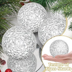 6 Pcs Decorative Balls for Bowls,2.4" Silver Mosaic Glass Balls - Image 3