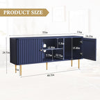 ARTPOWER 55” Fluted TV Stand, Mid Century Modern Blue TV Stand - Image 2
