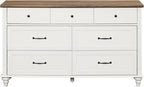 WAMPAT 7 Drawer Dresser for Bedroom, Wide Wooden Chest of Drawers Distressed - Image 9