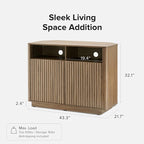 mopio Brooklyn Corner Storage Cabinet, Mid Century Modern Buffet, Entertainment - Image 2