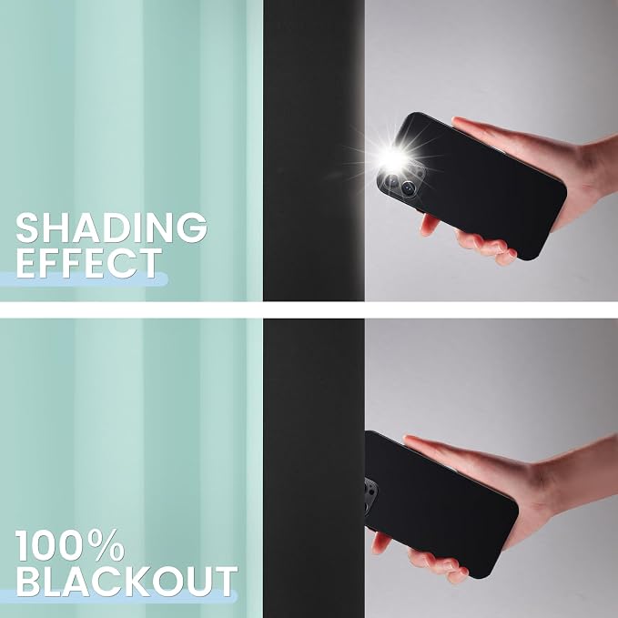 SimpleHome Aqua 100% Blackout Curtains Room Darkening Living Room 90 Inch | - Image 4