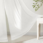 MIULEE Beige White Sheer Curtains 108 Inches Long 4 Panels 42 x 108 Inches | - Image 6