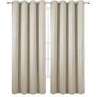 Blackout Curtains 52 x 90 Inch Long Light Beige Curtains Set of 2 Panels Room - Image 2
