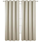 Blackout Curtains 66 x 95 inch/Light Beige Curtains Set of 2 Panels/Thermal - Image 2