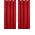 Blackout Curtains 66 x 72 Inch Long Bright Red Curtains Set of 2 Panels Room - Image 2