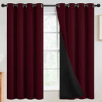 SimpleHome Wine red 100% Blackout Curtains Room Darkening Living Room 63L | by SimpleHome