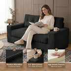 69" Corduroy Loveseat Sofa in a Box, High-Density Foam Couch, No Assembly - Image 3