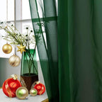 SpaceDresser Sheer Voile Window Treatment Rod Pocket Curtain Panels - Image 2