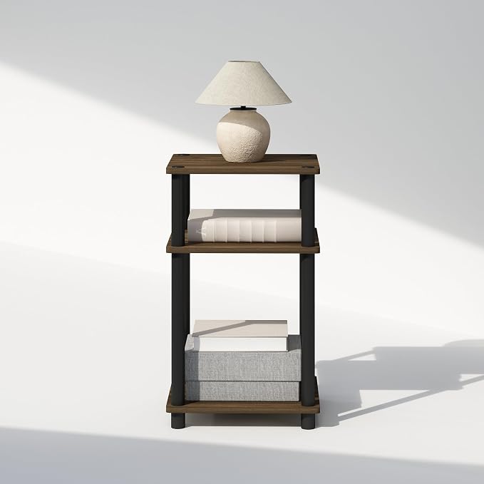 Furinno Just 3-Tier Turn-N-Tube Open Storage Nightstand, Plastic Poles - Image 5