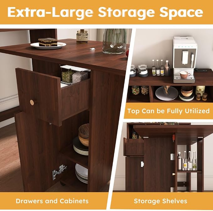 Wall-Mounted Folding Dining Set, Smart Sideboard - Image 4