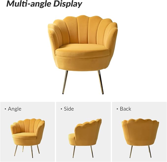 HULALA HOME Velvet Accent Chairs Set of 2 - Image 3