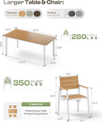 Outdoor Dining Set for 4, Patio Table and Chairs Set - Image 6