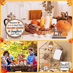 Maitys 21 Pcs Fall Tiered Tray Decor Set Hello Fall Pumpkin Gnome Truck Wood Sign Rustic Farmhouse Thanksgiving Wood Bead Decorative Tabletop Sign for Home Autumn Thanksgiving Harvest Table Shelf - Image 6