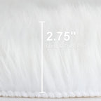 duduta White Faux Sheepskin Runner Rugs 2x6 ft, Fluffy Fur Couch Covers | Shag - Image 2
