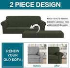 Turquoize Stretch Sofa Slipcover 2 Pieces Sofa Cover Couch Cover - Image 3