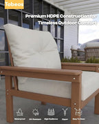 HDPE 4 Piece Patio Furniture Set, All-Weather Outdoor Couch - Image 7