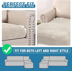 H.VERSAILTEX Velvet Stretch Sectional Couch Covers 3 Pieces Sofa Seat Cushion - Image 6