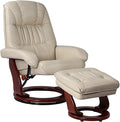 Benchmaster Kyle Taupe Swivel Faux Leather Recliner by Benchmaster