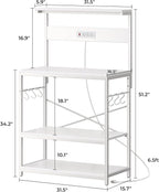 SUPERJARE Bakers Rack with Power Outlets, Microwave Stand, 31.5 X 16.5 Inch - Image 8