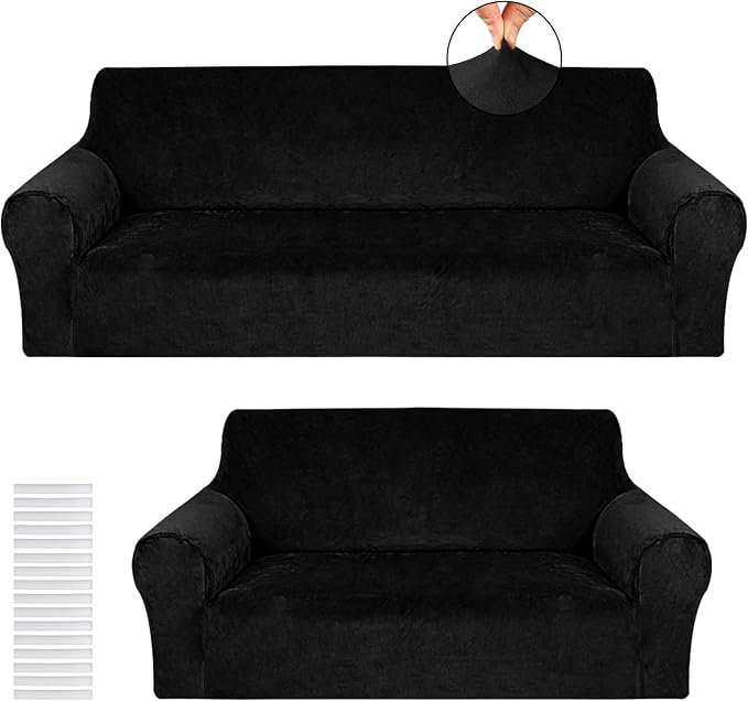 Peryiter 2 Pcs Sofa Covers Couch and Loveseat Covers Set Stretch Sofa Slipcover by Peryiter