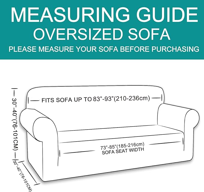 U-NICE HOME Oversized Stretch Couch Cover Slipcover, 1-Piece Sofa cover - Image 6