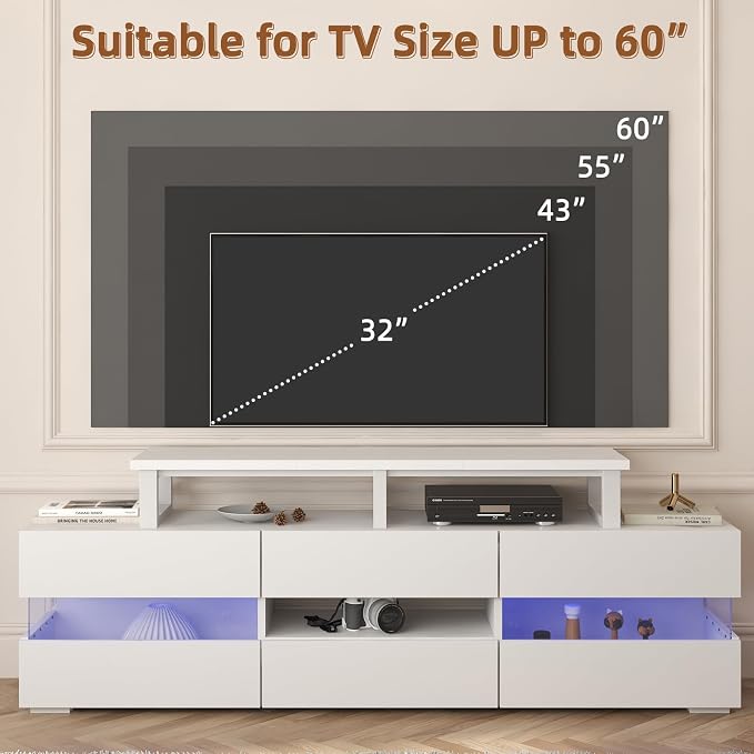YAOHUOO 45" Large TV Riser for 32-60 inch TV, TV Riser Stand Shelf - Image 3