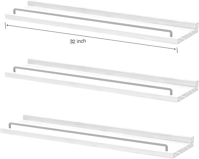 RYOFOBETTO 32 inches Long Floating Shelves, Bathroom Decor Shelves Over Toilet - Image 3