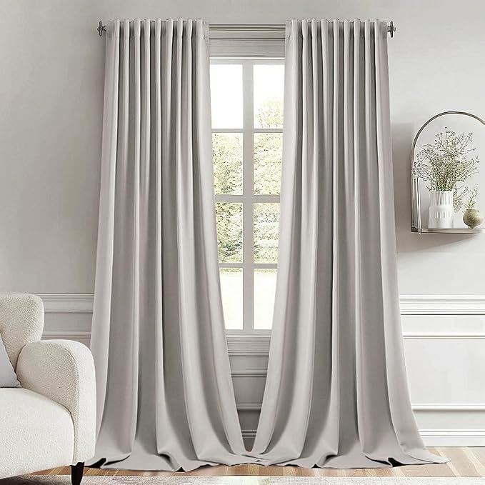 MIULEE Cobblestone Back Tab Blackout Curtains 52x120 Inch Long 2 Panels Set | by MIULEE